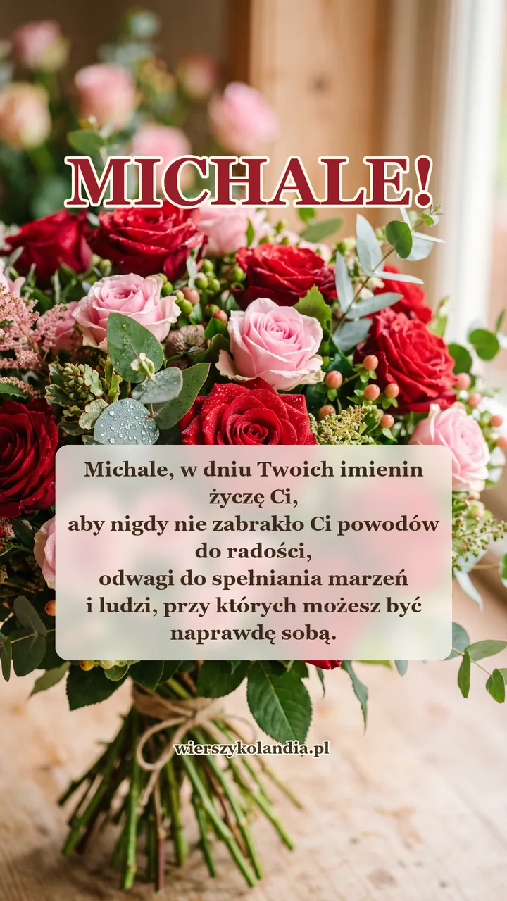 Kartka na imieniny Michała z krótkimi życzeniami