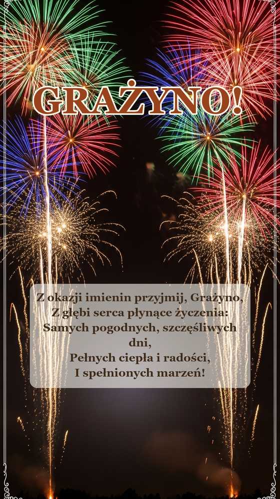 Życzenia imieninowe dla Grażyny – kartka na imieniny