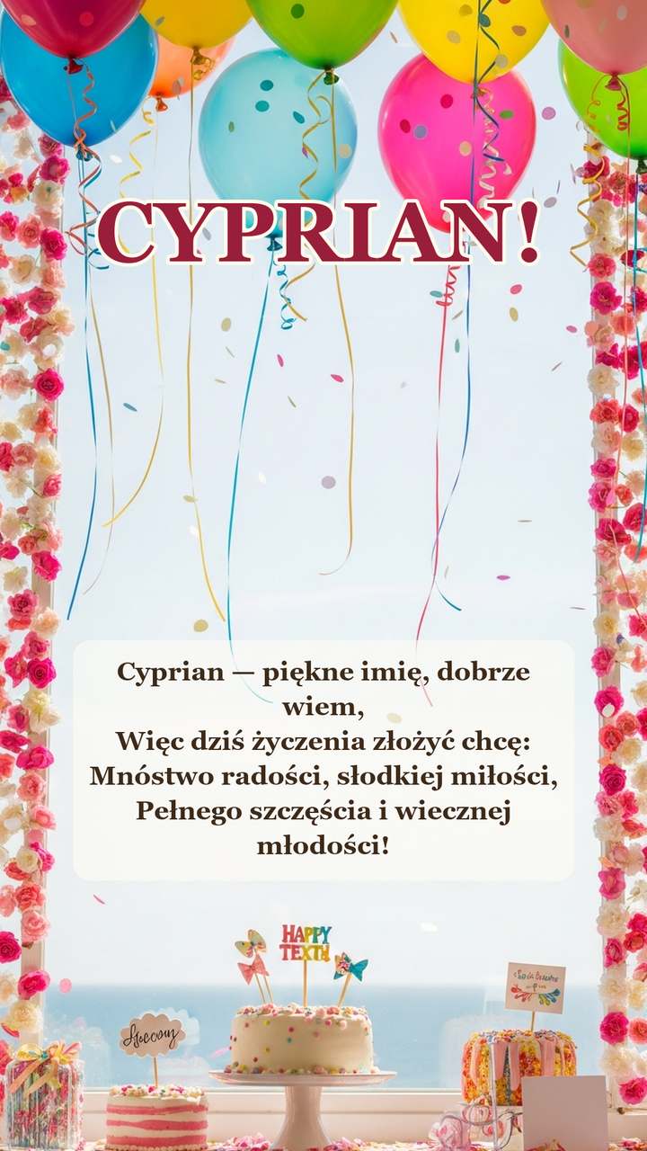 Życzenia imieninowe dla Cypriana – kartka na imieniny