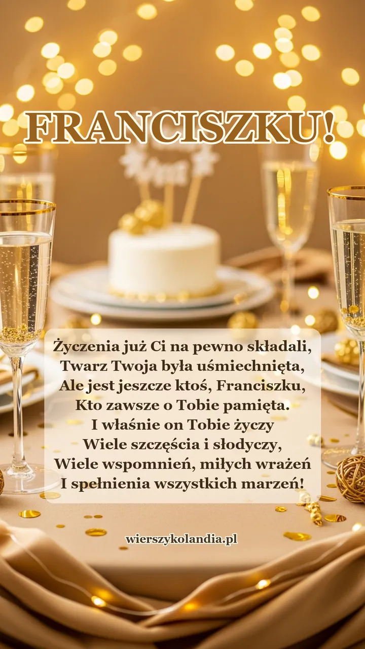 Kartka na imieniny Franciszka z wierszykiem i życzeniami do pobrania