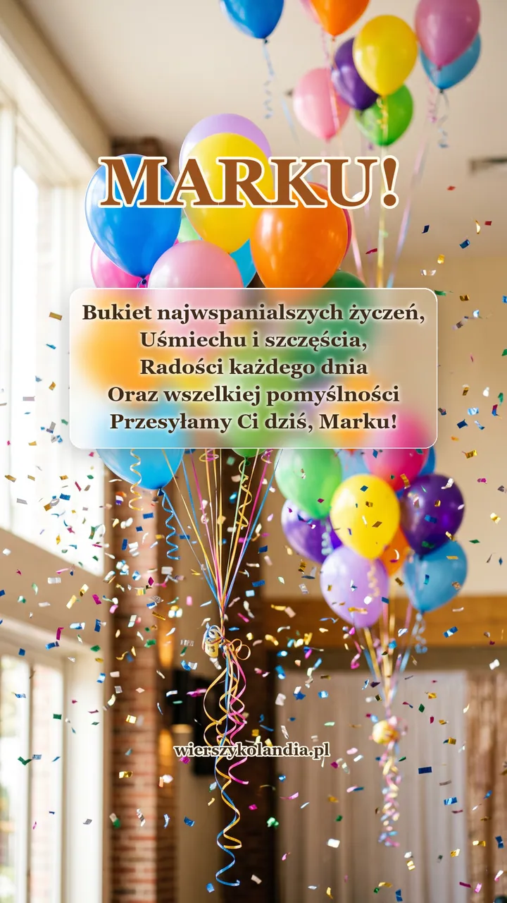 Kartka na imieniny Marka z wierszykiem i życzeniami do pobrania