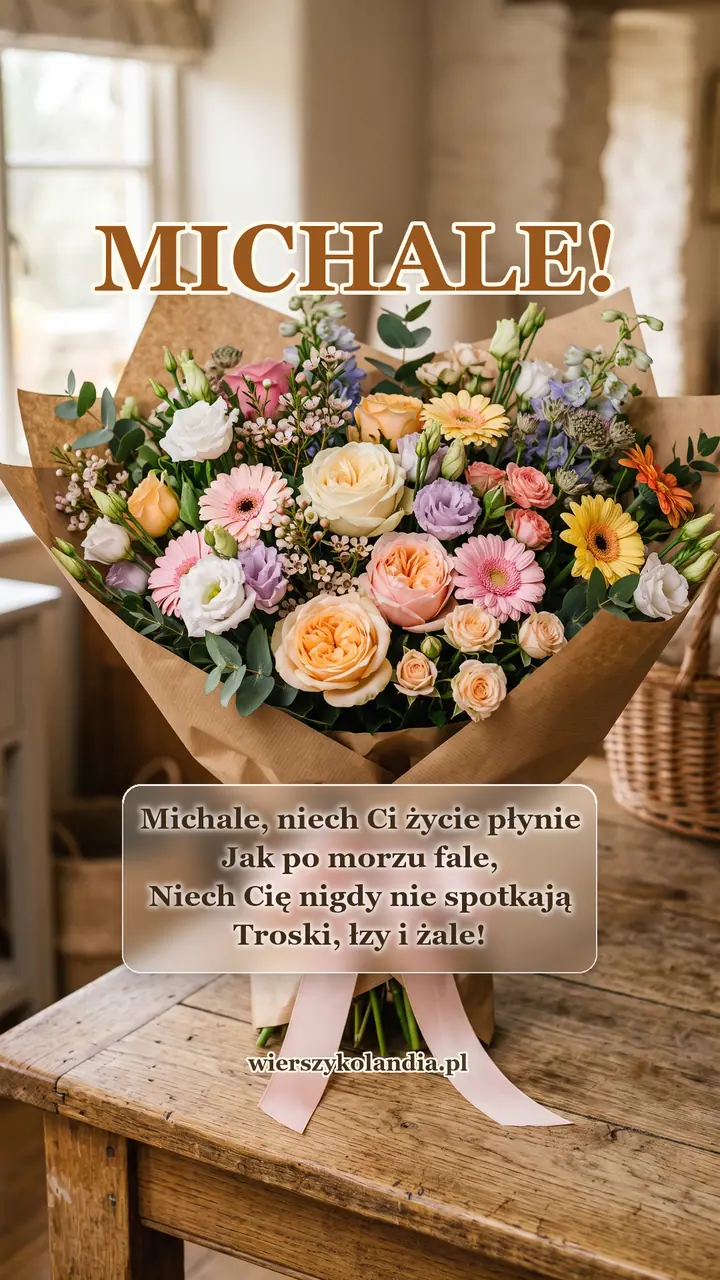 Kartka na imieniny Michała z wierszykiem i życzeniami do pobrania