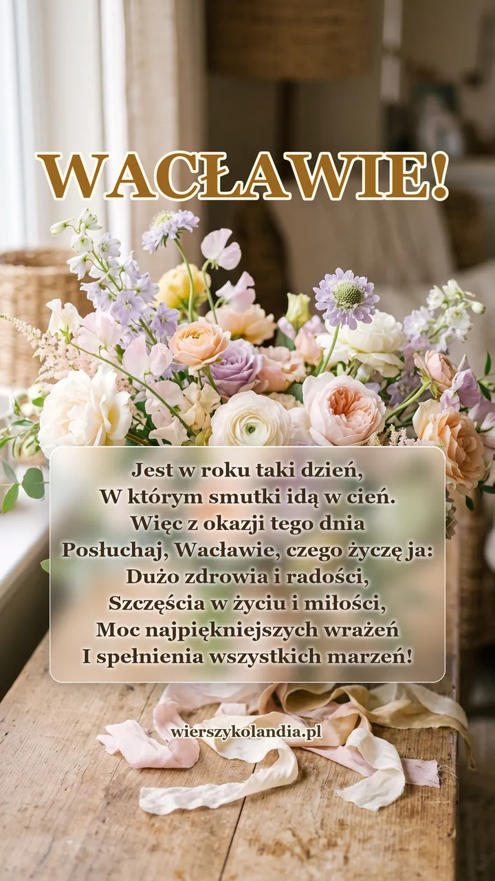 Kartka na imieniny Wacława z wierszykiem i życzeniami do pobrania